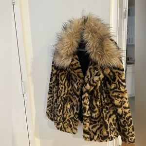 Leopard Print Fur Coat | by Guess | Size L